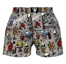 men's boxershorts with woven label EXCLUSIVE ALI - Men's boxer shorts REPRESENT EXCLUSIVE ALI TATTOO - R2M-BOX-0625S - S