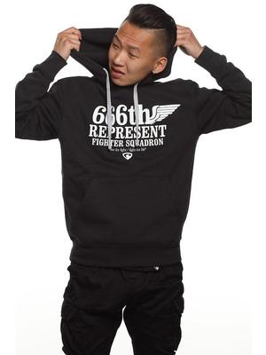 Men's sweatshirts - Men's sweatshirt hooded REPRESENT FIGHTER SQUADRON - R6M-SWH-6201S - S