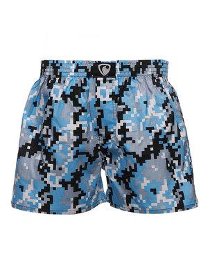 men's boxershorts with woven label EXCLUSIVE ALI - Men's boxer shorts REPRESENT EXCLUSIVE ALI DIGITAL EMOTIONS BLUE - R7M-BOX-0643S - S